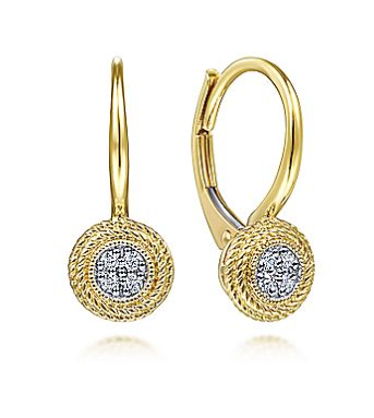 14K Yellow Gold Diamond Earrings