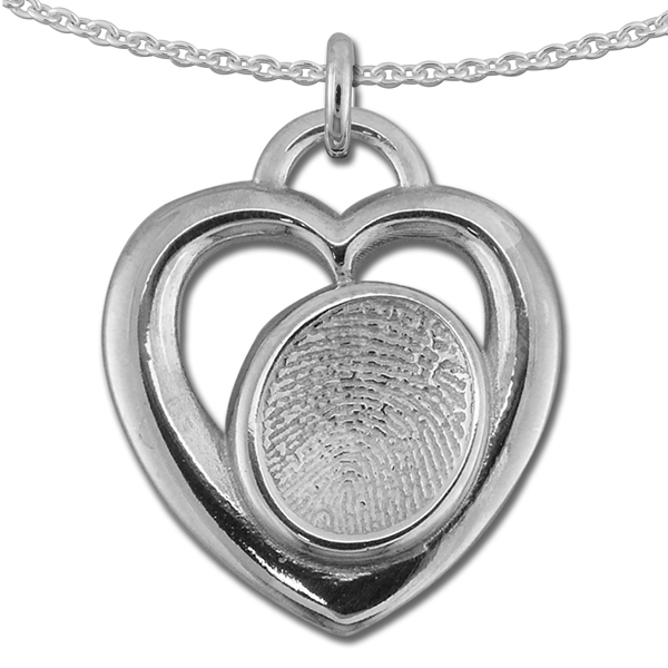 Sterling Silver Heart Halo Pendant